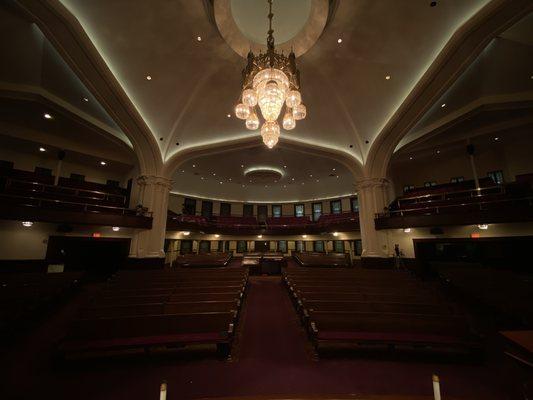 View from stage in historic downtown sanctuary.