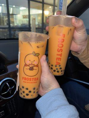 Thai tea with boba