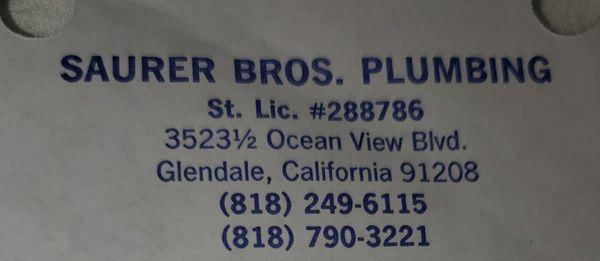 Saurer Bros Plumbing