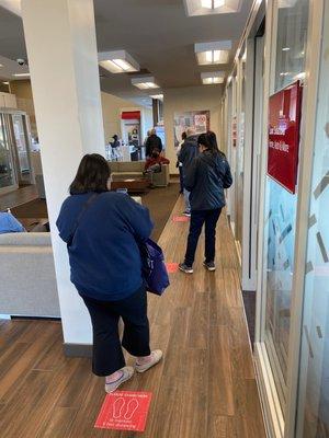 They have a big line for the cash register and they have just one window open.