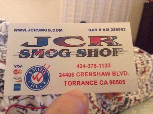 JCR Smog Shop