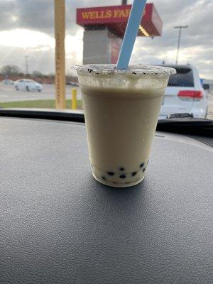 Pistachio Boba Milk Tea.