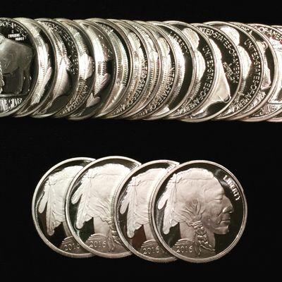 1oz silver rounds with American Buffalo design