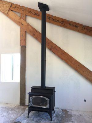 Freestanding lopi wood stove install