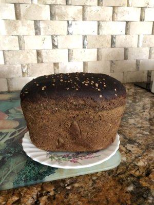 Fresh baked Russian black bread