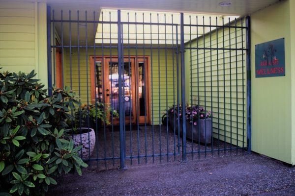 Our courtyard entrance to our wellness center.