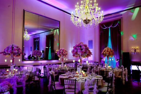 Grand Ballroom facing East, set up for a wedding