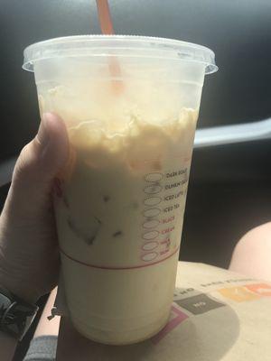 Supposedly an iced caramel coffee. It had no coffee taste, just cream.