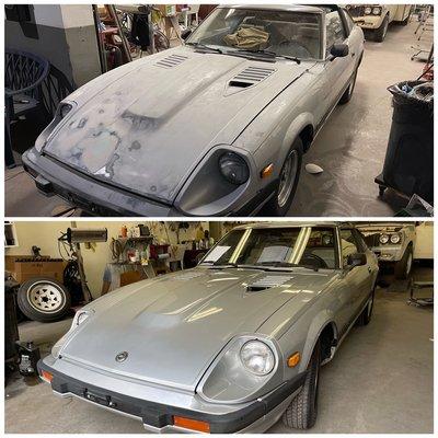 1982 Datsun 280 ZX before and after