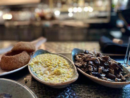 Onion Rings/Truffle Cream Corn/Fire Grilled Wild Mushrooms