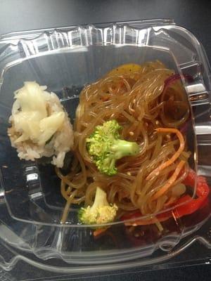 CA roll with ginger and sweet potato noodles!  The favorites!!