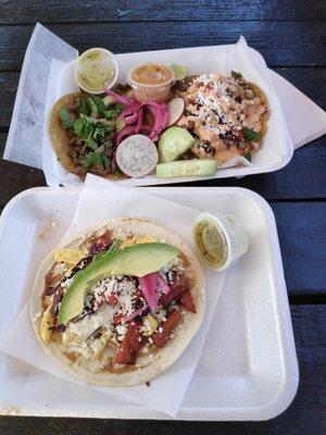 taco favorito, steak, and shrimp