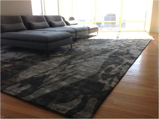 Custom bamboo silk rug for designer Frank Propcopio