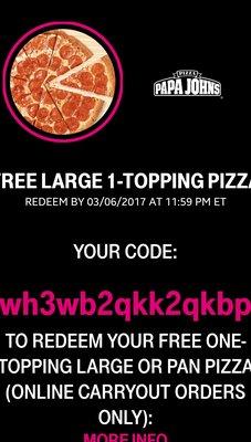 free is free and thank you Papa Johns!