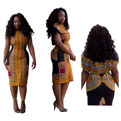 Dashiki Formal Dress With Cape - SD-8223