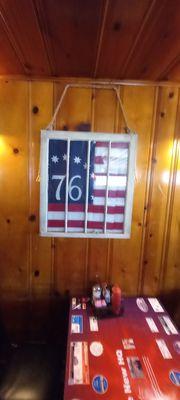 76 Flag on wall