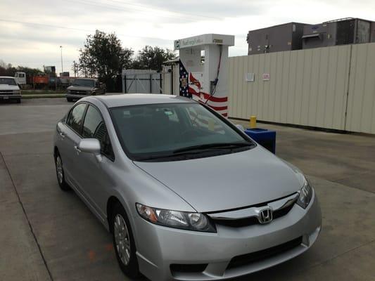 The cleanest and cheapest car in America fueling up!