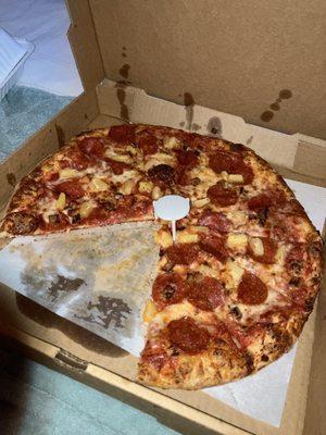 Large 3 topping pizza