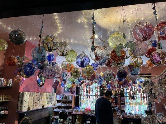 Hanging glass globes