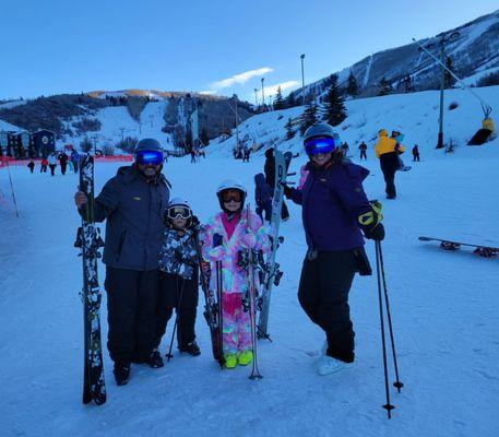 Ramdas Family with our rental gear from Jackson's Base rental