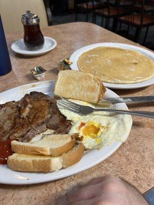 Ribeye and eggs