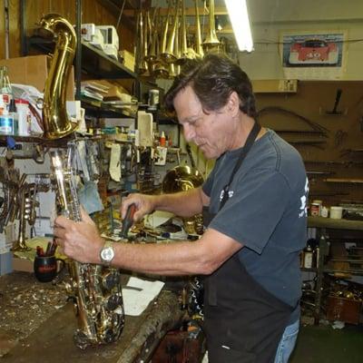 Chuck is our head service band instrument repairmen. He has been with the CMC for 40+ years.