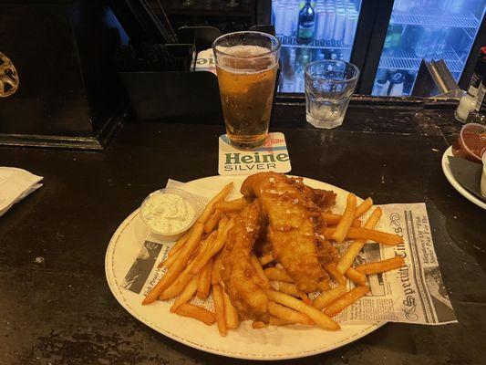 Walleye Fish & Chips And Heineken Silver