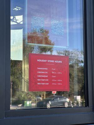 Holiday Hours