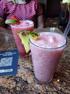 Frozen berry colada and strawberry limeade