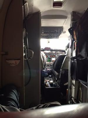 Upfront view on Ravn's small twin turboprop commercial Dash-8