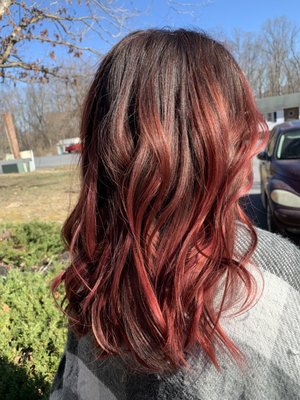 Red balayage