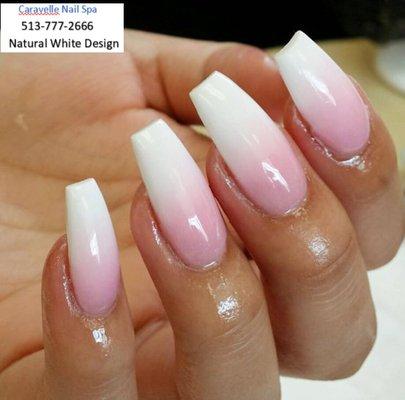 White natural nail designs.