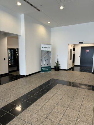 Inside entrance to building