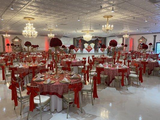 Tuscany Ballroom at The International Event Venue set up for wedding.