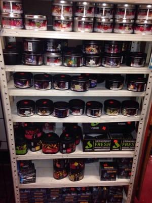 Wall of Hookah Tobacco.