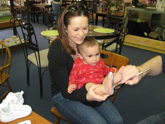 Footprint Fun!  There is no substitute for a washable, food-safe masterpiece from their childhood!