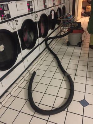 They had their vacuum directly in front of the dryers that we were using.