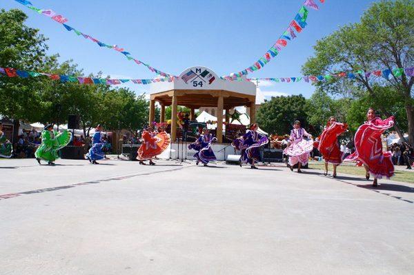 5 de Mayo presentation at Old Mesilla, wearing Jalisco dress.