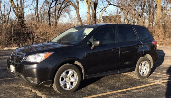 2014 Subaru Forester with light interior. I got 20% on the front windows and 15% on the back windows. Greg did a flawless job!