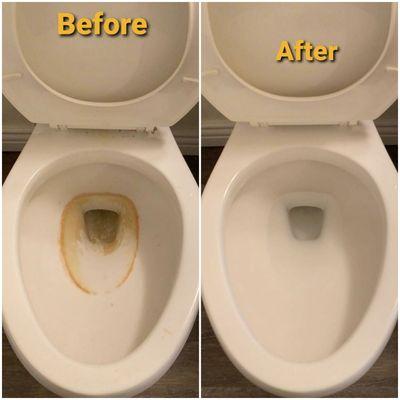 Toilet bowl cleaning and removal or mineral and calcium build up.