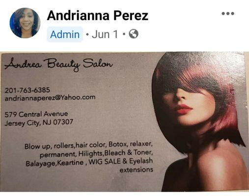 Andrea Business card