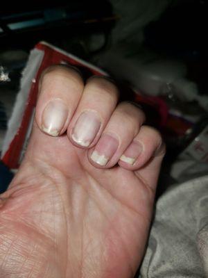 All my nails had to be buffed down on top to get them even-ish.