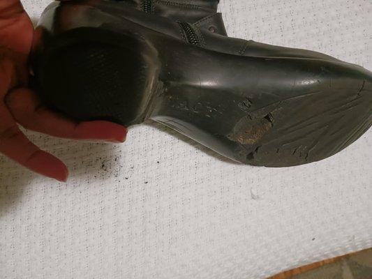 Other sole ripped