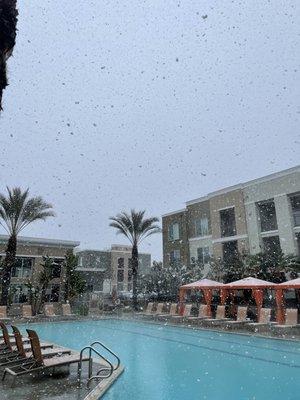 First snow in Redlands!