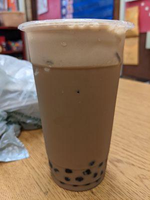 Brown sugar milk tea w/ tapioca pearls