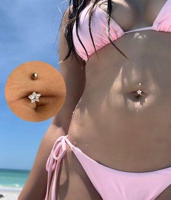 My new belly piercing