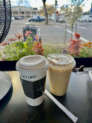 salted cardamom latte (hot) cookie butter latte (iced)