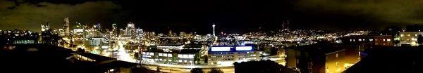 Nighttime view from the rooftop deck at the Carroll.