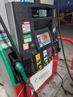 Gas pump with diesel