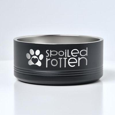 Stainless steel pet bowls with personalized engravings